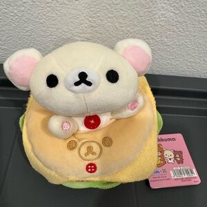Authentic SanX Korillakuma Deli Theme Stuck in Bagel Detachable Mochi Plush